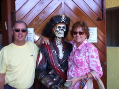 Posing with a very, very old pirate